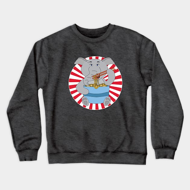 Elephant Ramen Crewneck Sweatshirt by DiegoCarvalho